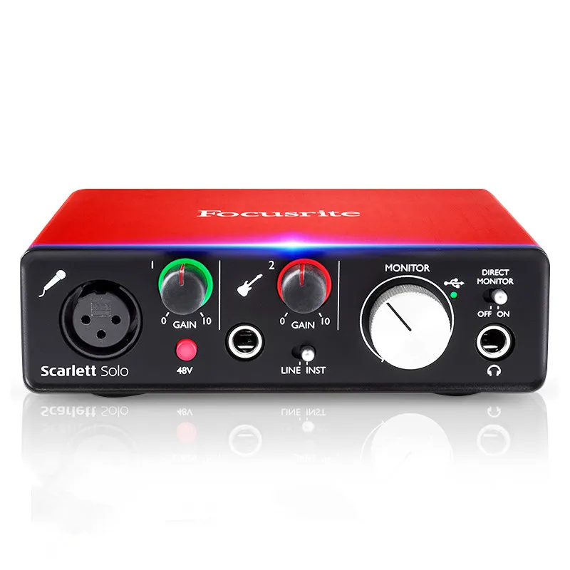 Focusrite Scarlett Solo USB аудио Интерфейс звуковая карта 2nd Generation 2 В/2 out для