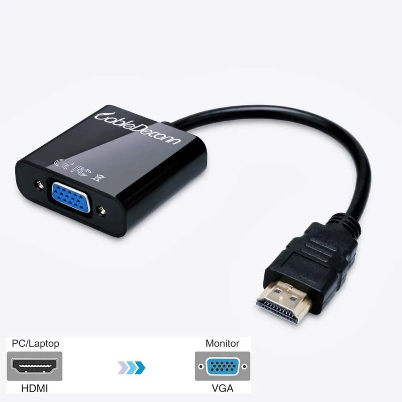 Адаптер HDMI VGA Папа мама преобразователь адаптер 1080P цифро аналоговое видео аудио