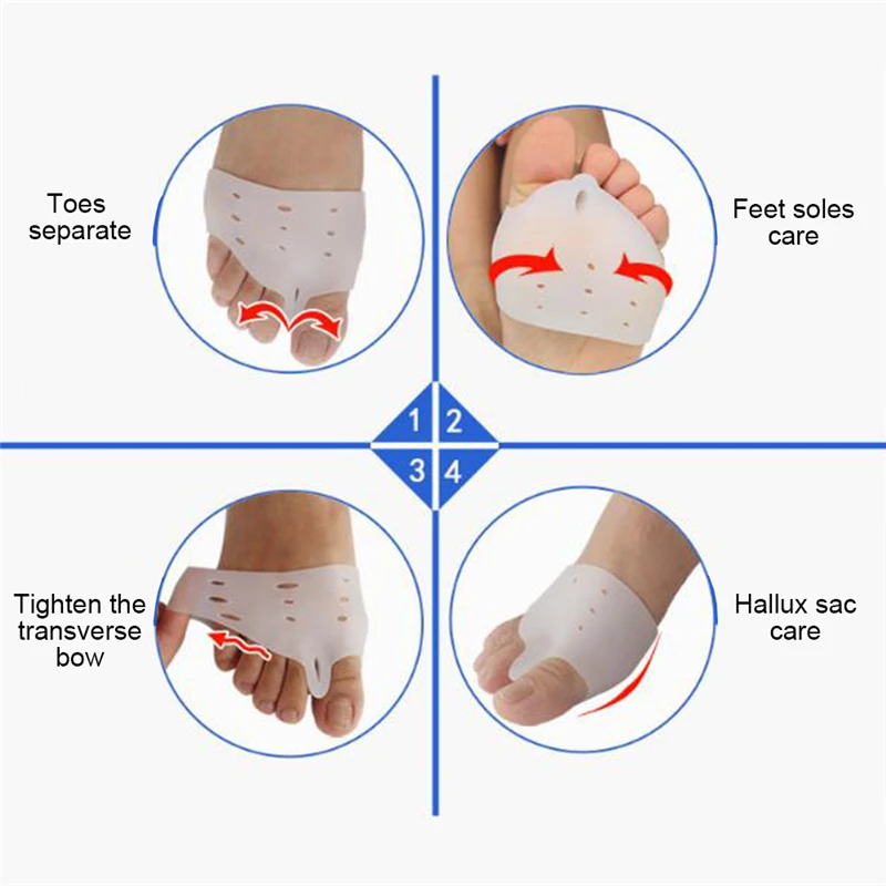 1 Pair medical silicone Gel foot fingers Toe Separator thumb valgus protector Bunion adjuster Hallux Valgus Guard feet care