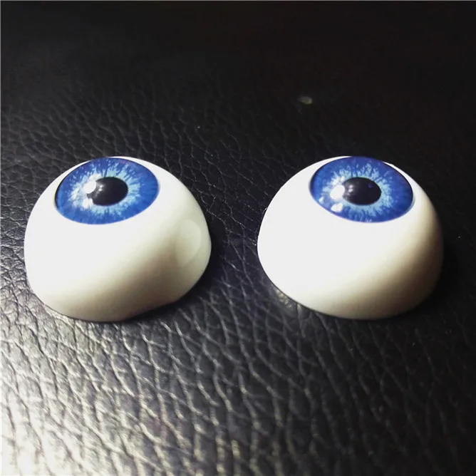 blue color 2 шт., глаза куклы, 22 мм, настоящие, как у Реборн, акриловая кукла, глазное яблоко, коричневый, синий, серый, смешанные цвета, полукруглые глаза, игрушки, аксессуары, сделай сам - Цвет: blue color