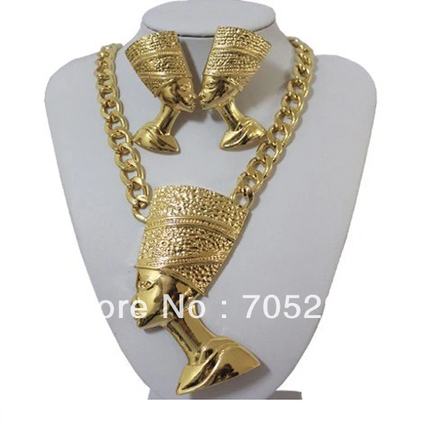 Ожерелье с кулоном египетской королевы Nefertiti золотого цвета|pendant necklace|necklaces &