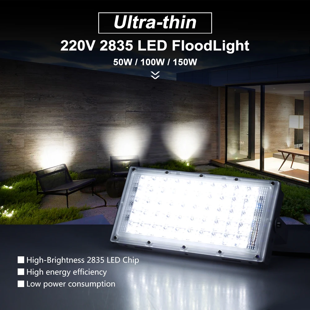 Светодиодный прожектор светильник 50W 220V IP65 Водонепроницаемый открытый светодиодный Светодиодный уличный прожектор лампа сада квадратные потолочные светильник