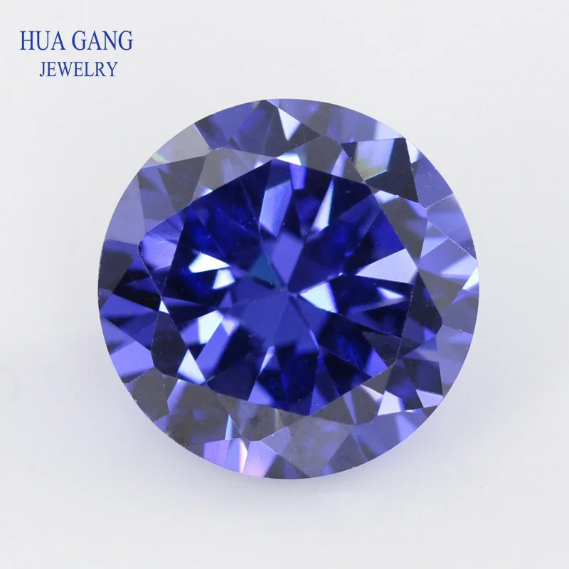 tanzanite Кубический цирконий, камень, многоцветная круглая форма, блестящая огранка, свободные камни, искусственные камни, бусины для ювелирных изделий 0,8~ 15 мм, ааааа - Цвет: tanzanite