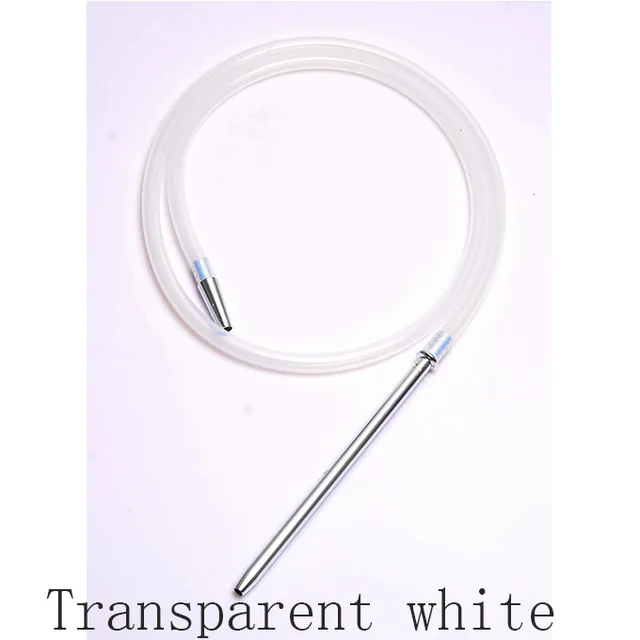 Transparent white Hot Sale 1.7m Aluminum Stem Shisha Hookah silicone Hose Hookah Pipe Porte-cigarette jetable Chicha Narguile Accessories - Цвет: Transparent white