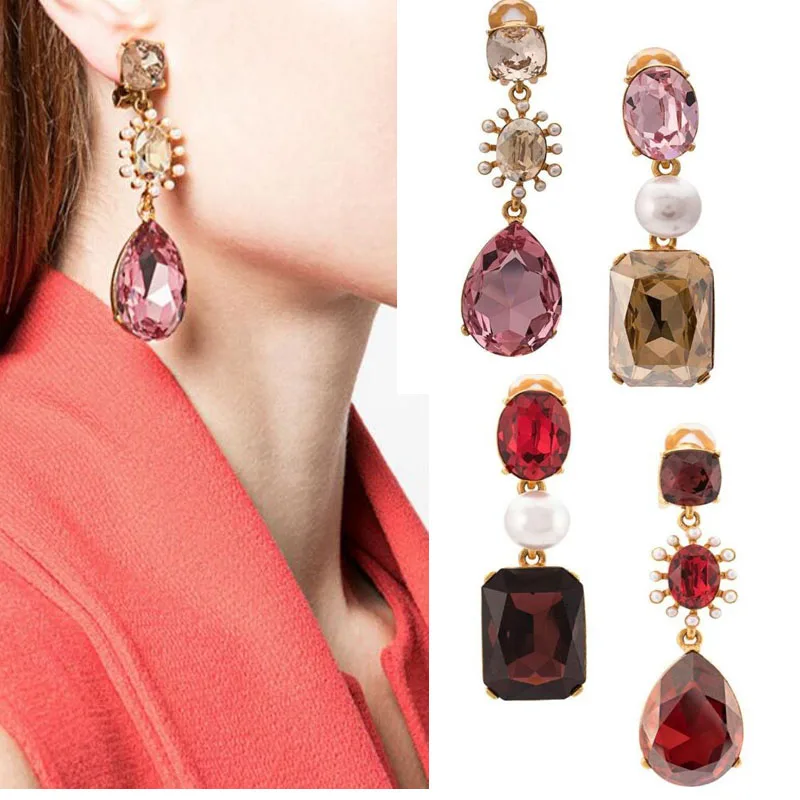 CSxjd High Quality Luxury Crystal pearl mix and match asymmetric without pierced ears ear clip | Украшения и аксессуары