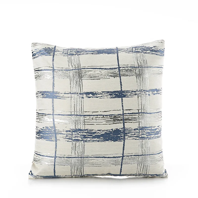 Европейские Синие Роскошные Чехлы для подушек с геометрическим рисунком