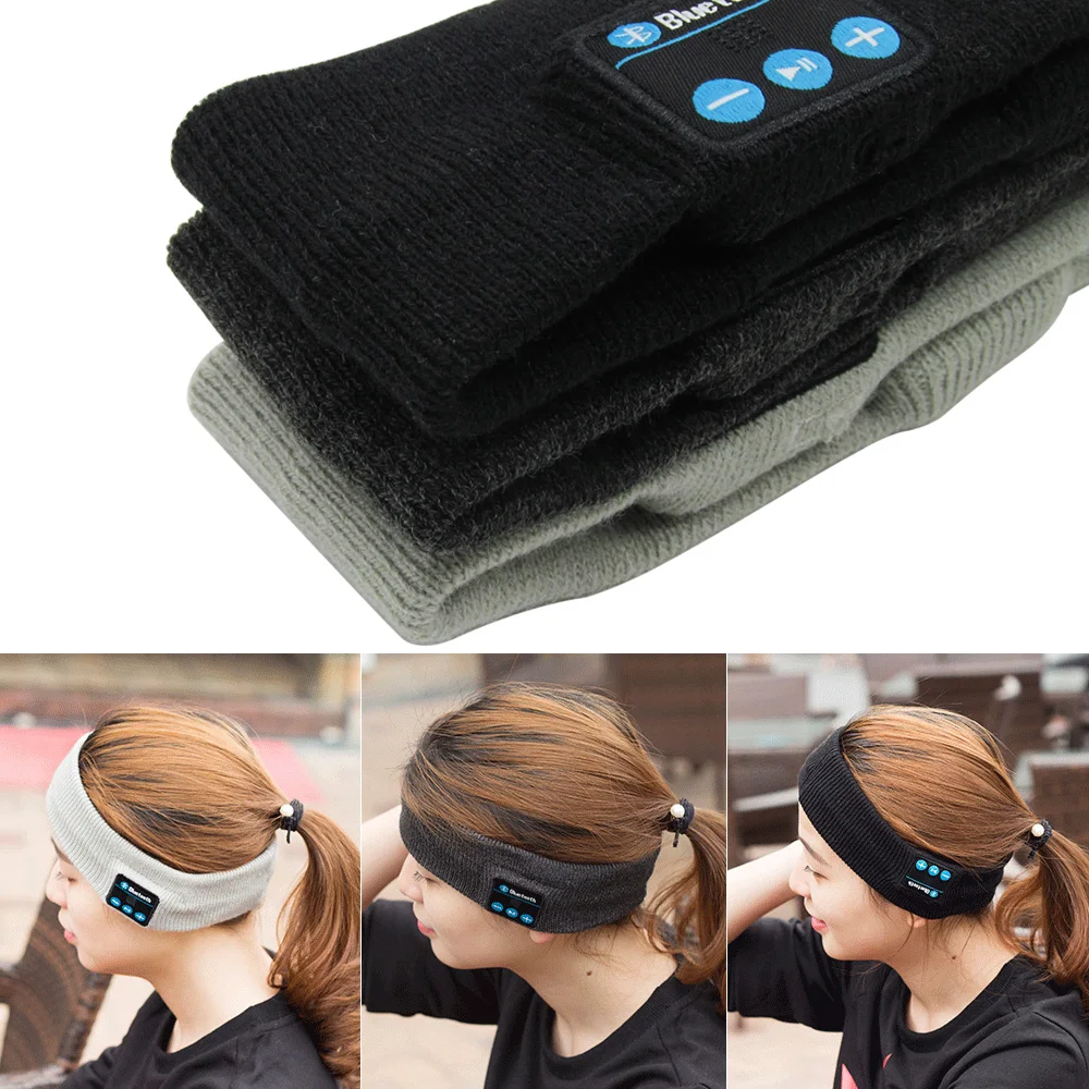 

Knitted Bluetooth headband headphone Sports running Headset Supports Music wireless hands free for smartphone Fashion Design