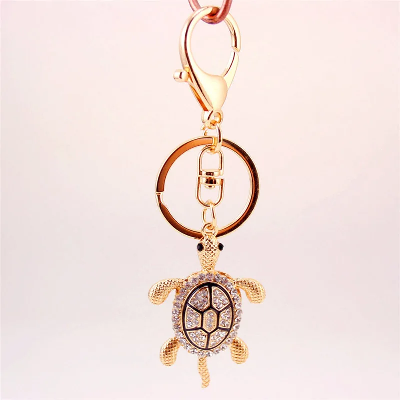 Notelty Crystal Tortoise Keychain Keyring Rhinestone Bag Pendant Women Alloy Car Auto Key Chains Ring Holder Chaveiro Llaveros | Украшения