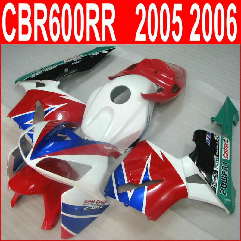 Новый популярный комплект обтекателей для литья под давлением Honda CBR600RR 05 06 белый