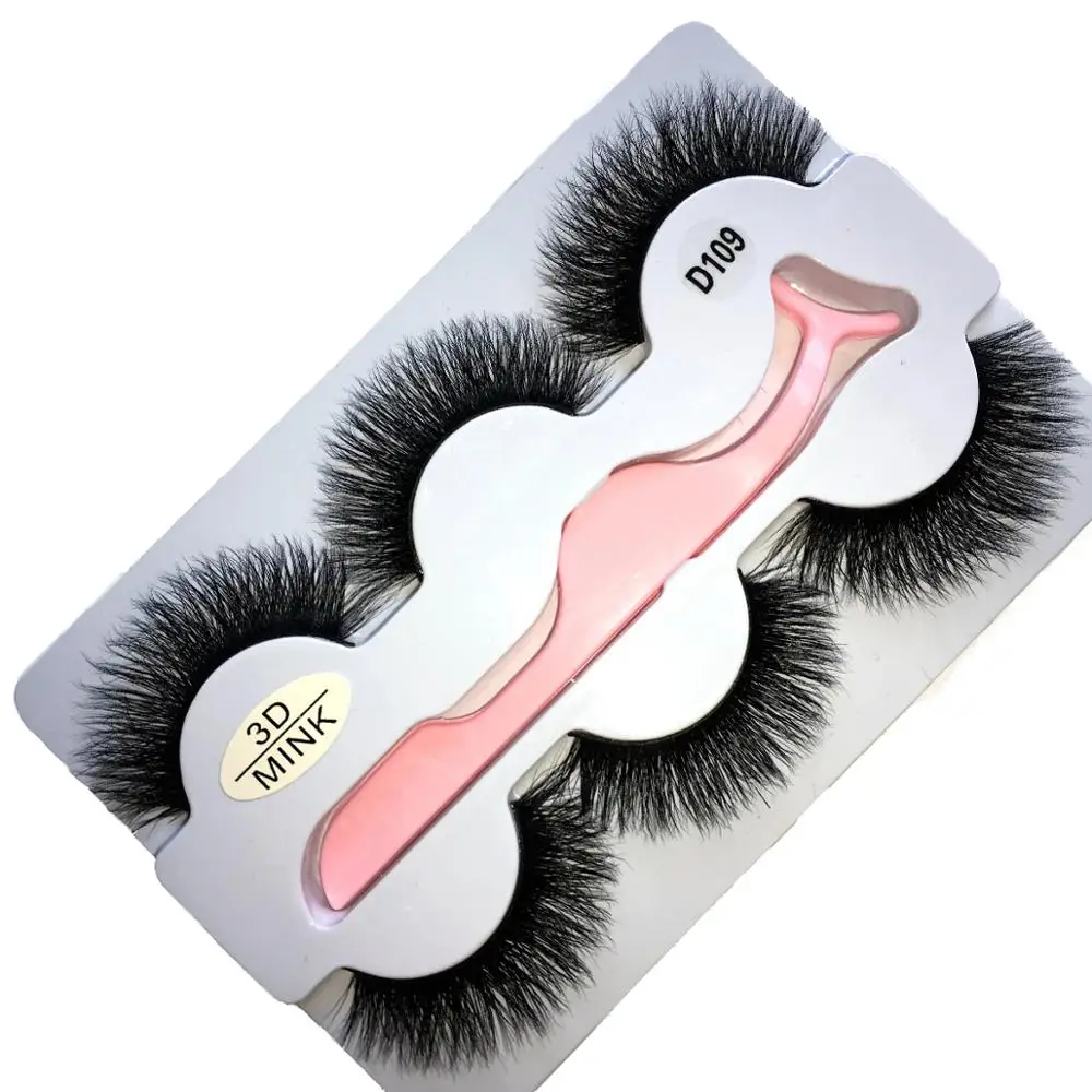 

2019 New Style 3Pairs 3D Mink Hair Soft False Eyelashes Fluffy Wispy Thick Lashes Handmade Soft Eye Makeup Extension Tools