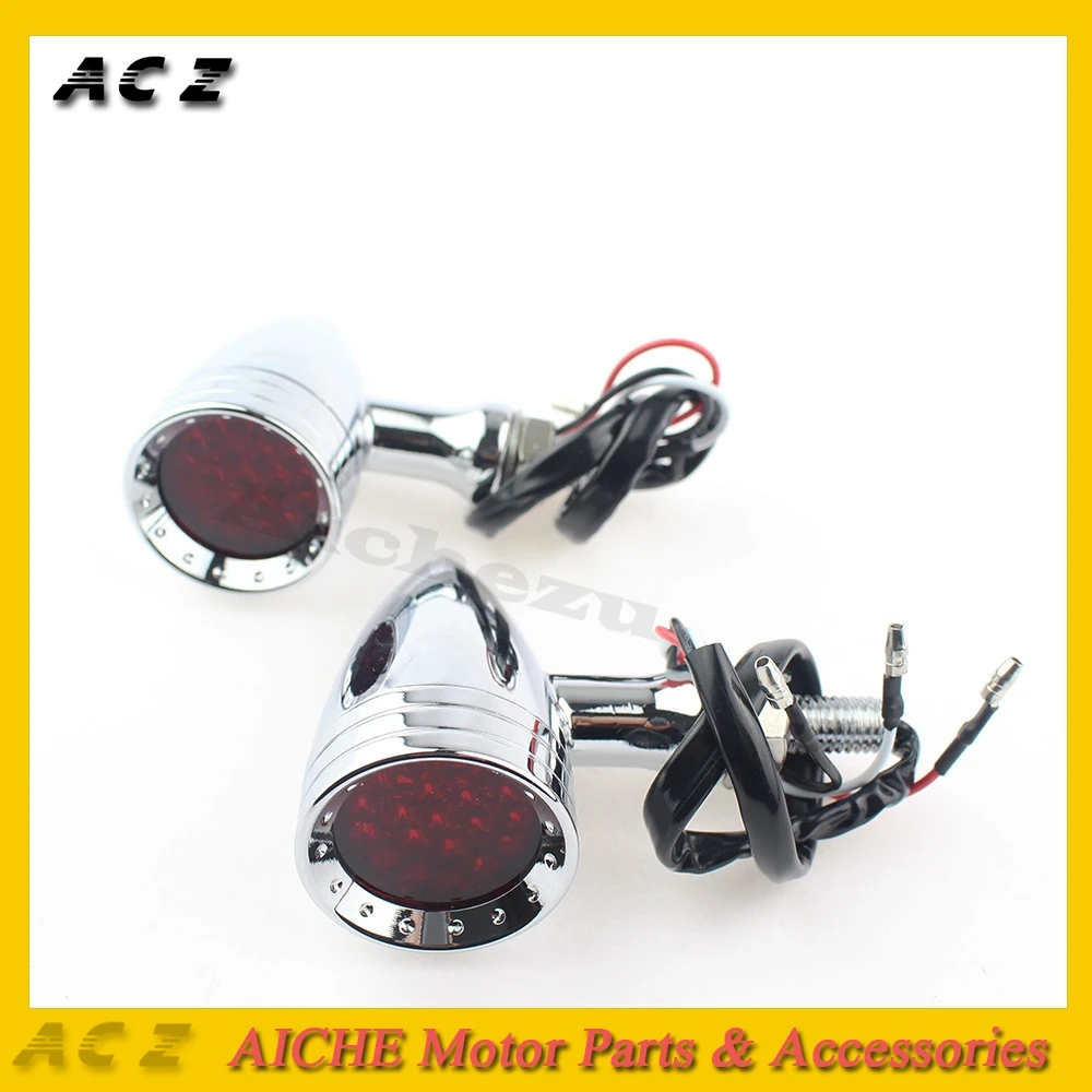 

ACZ 12V LED Flash Turn Signal Lights Universal 10mm Mount Bolt Thread Brake Tail Turn Signal Light For Harley Honda Yamaha Etc.