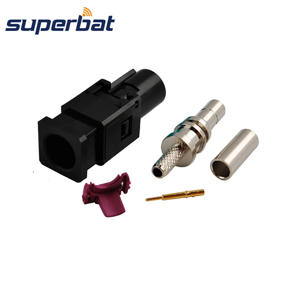 Автомобильная спутниковая антенна Superbat DAB + разъем Fakra A Black/9005 Jack Crimp для кабеля RG316