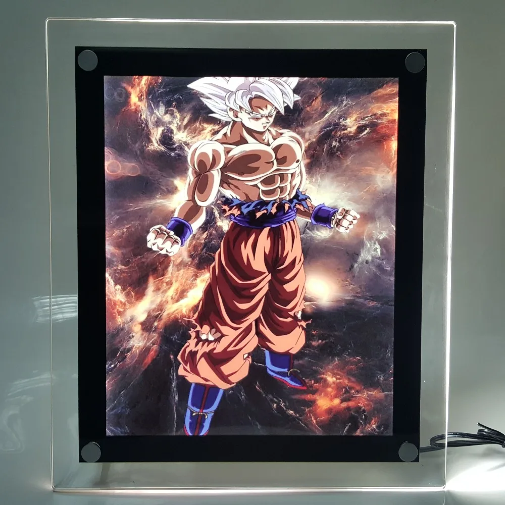 Dragon Ball Z Сон Гоку ультра светодио дный инстинкт светодиодная рамка Ночной свет Dragon Ball Супер Гоку Lampara Dragon Ball светодио дный LED для Рождества