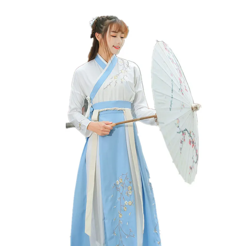 Китайский стиль Hanfu Повседневный весенне-осенний женский студенческий