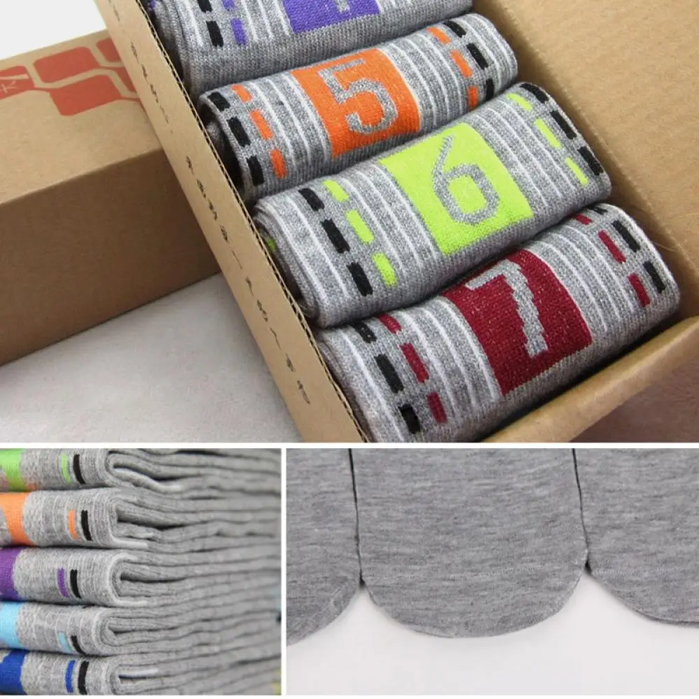 Носки мужские 7 пары/компл. модные повседневные хлопковые до щиколотки с вырезом