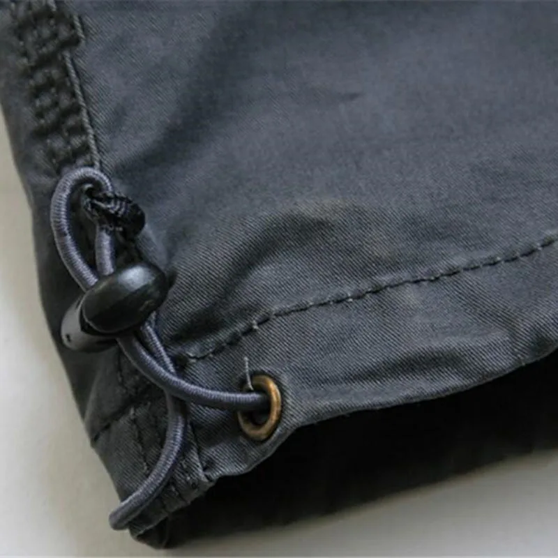

Men Cargo Pants Calf-Length Casual Loose Safari Style M-3XL Multi Colors Pockets Work Trousers Summer Streetwear 903-A639
