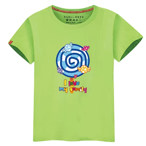 Лето с коротким рукавом футболки леденец печатных семья clothing семьи