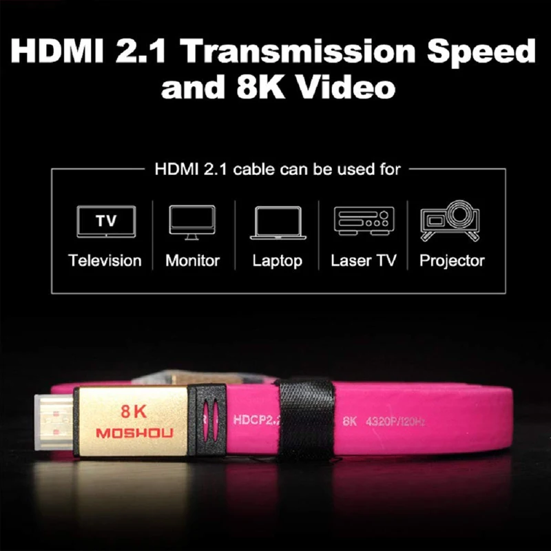 Кабели HDMI UHD HDR 48Gbs 4K @ 60 Гц 8K 120 аудио и видео кабели MOSHOU 2 1 шнур|Кабели VGA| |