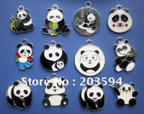 

MPA2 Wholesale Mixed 1000Pcs/Lots DIY Alloy Enamel Panda Charms animal pendant