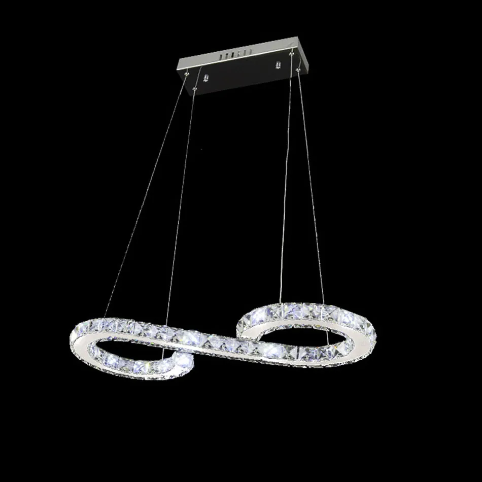 Dimmable Crystal S дизайн светодиодный подвесной светильник из нержавеющей стали подвесной светильник L60cm Dia30cm современный светодиодный роскошный светильник для гостиной
