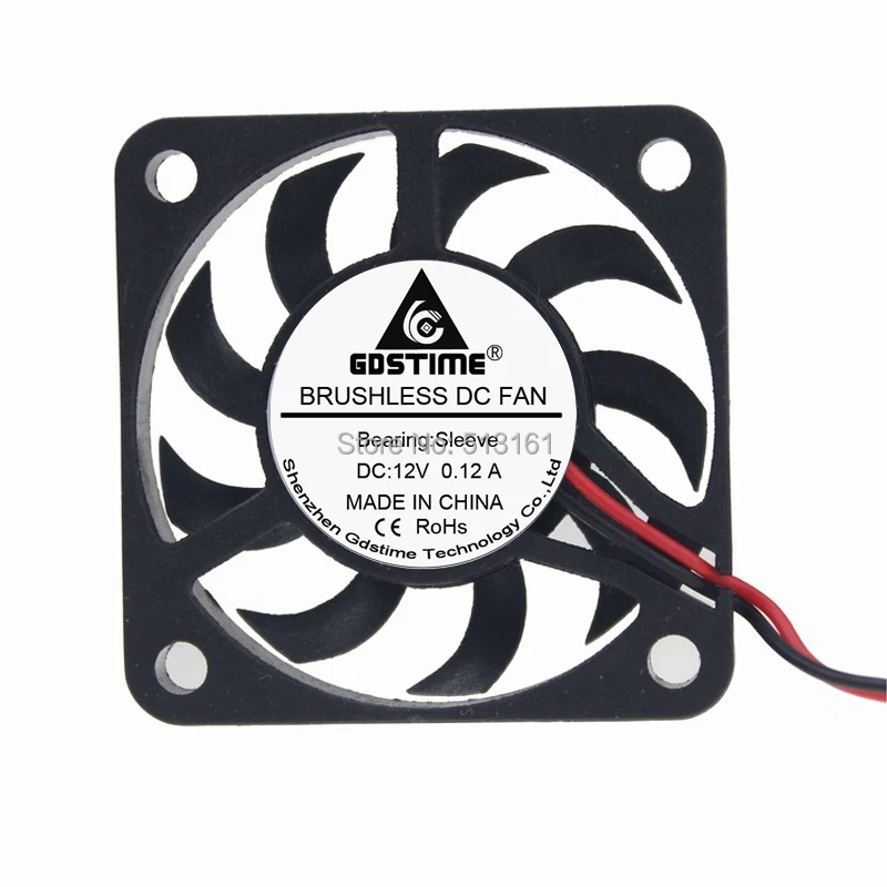 50Pcs Gdstime 12V 2Pin 40mm 4cm 40x40x7mm Mini DC Brushless Cooling Cooler Case Fan