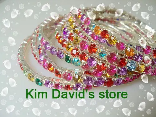 Эластичный браслет стразы 20x разных цветов с кристаллами теннисные браслеты для