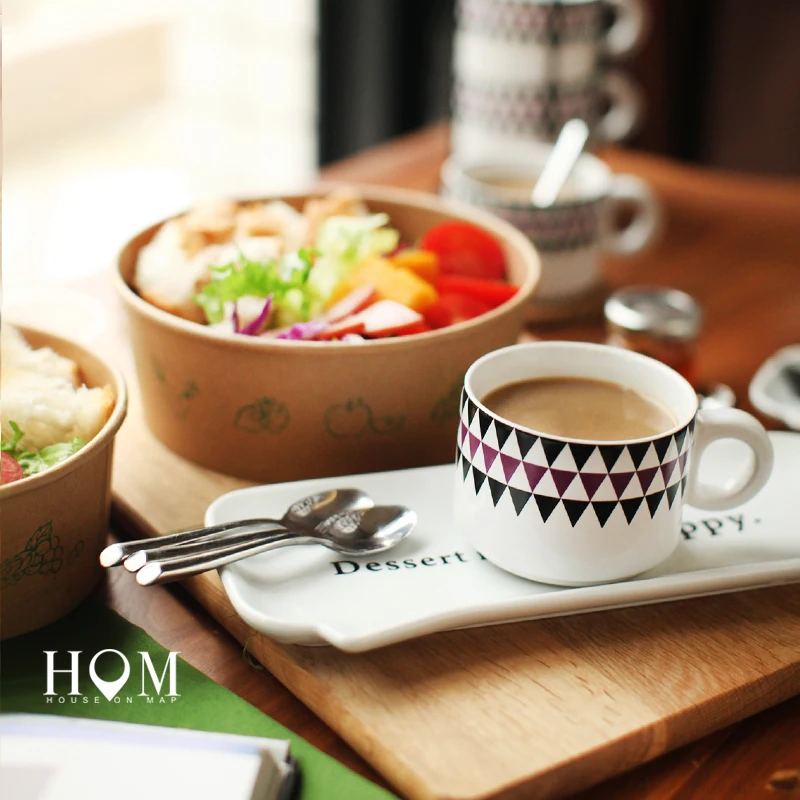 4 шт. набор кофейных чашек простой для послеобеденного чая креативная