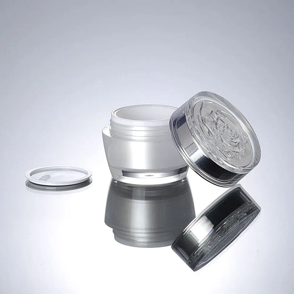 50 г жемчужно-белый акрил/пластиковая жестяная банка для ночного крема/сыворотки