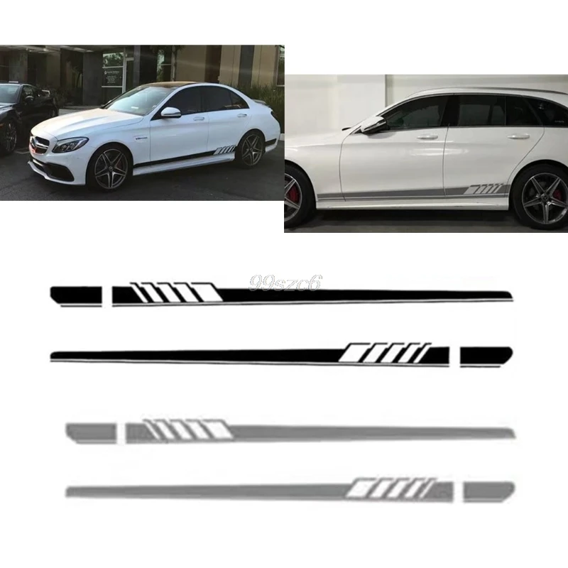Автомобильная наклейка гоночная полоса боковая юбка для Benz C класса W205 AMG Edition 507