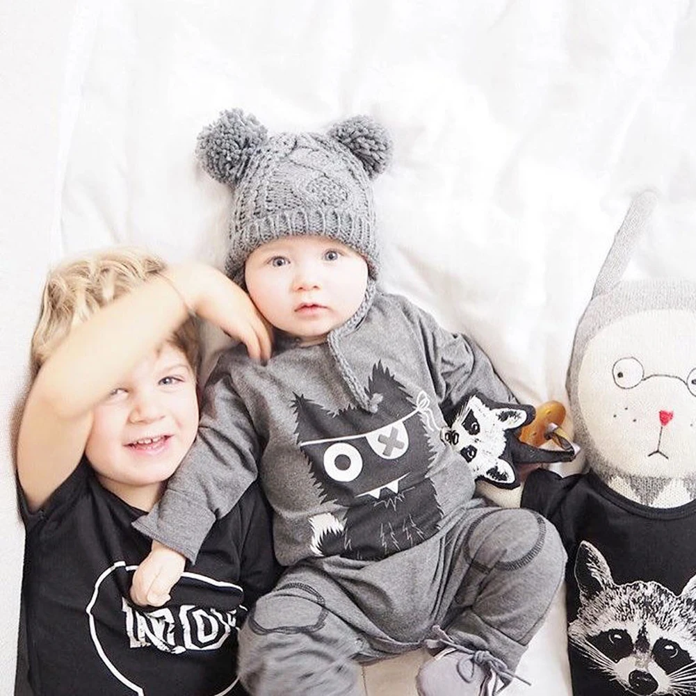 Детский комбинезон с длинными рукавами Модный хлопковый теплый цельный рисунком