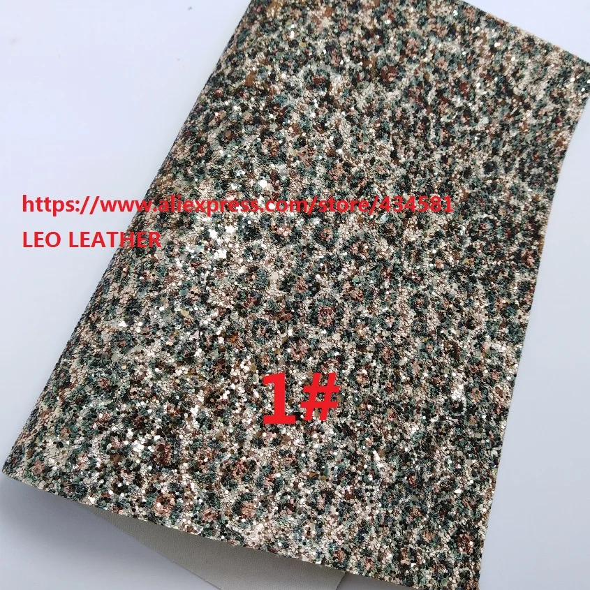2 шт. 21x29 см с эффектом блестящей кожи с леопардовым рисунком из кожи с натуральным лицевым покрытием для DIY аксессуары 4S11