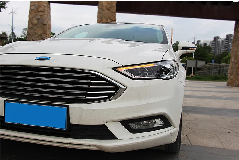 Бампер лампа для Mondeo 2013 год головной светильник fusion головной светильник DRL hi lo объектив Bi-Xenon HID fusion