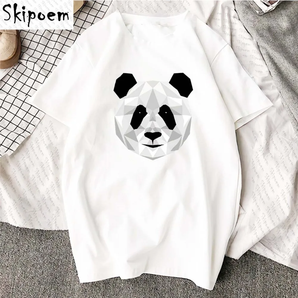 Женская хлопковая Футболка с принтом панды|Футболки| |