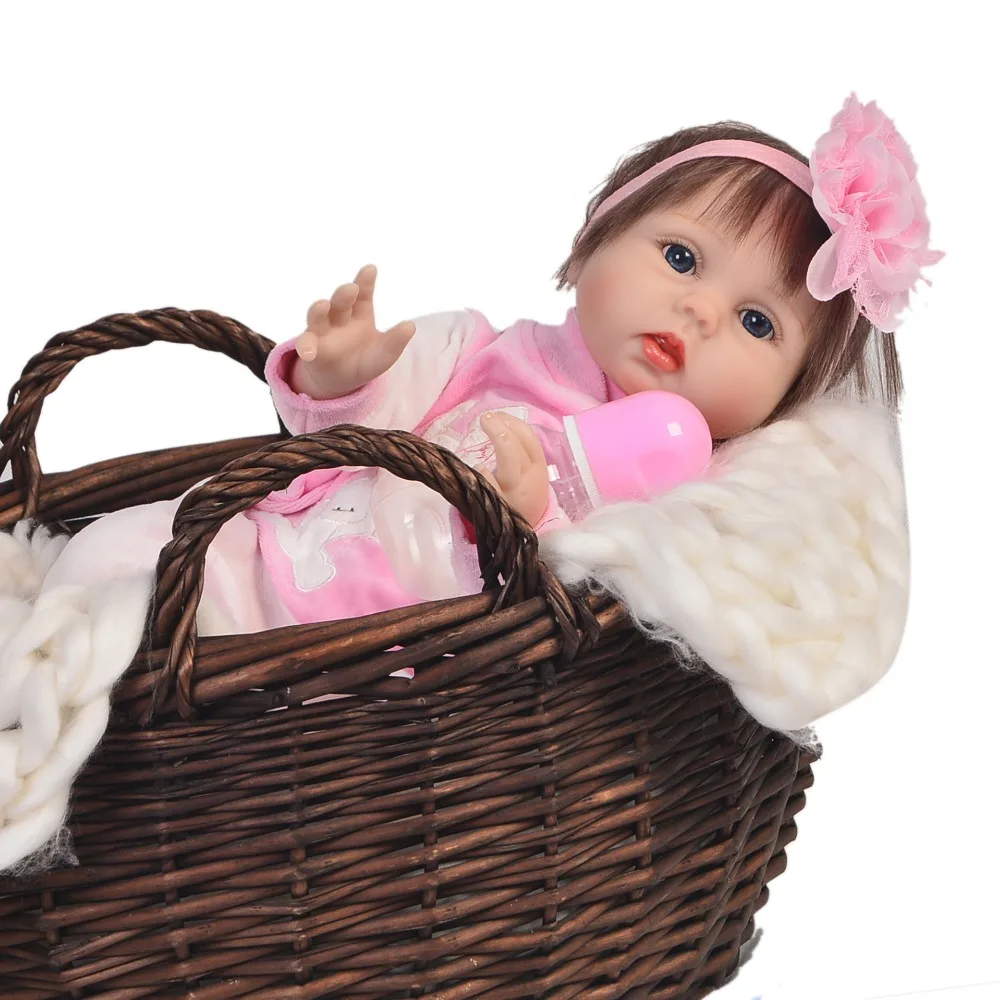 22inch 55cm soft Silicone Reborn Baby Doll Toy Realistic white skin alive Girls Babies Kid collection lifelike bebe | Игрушки и хобби