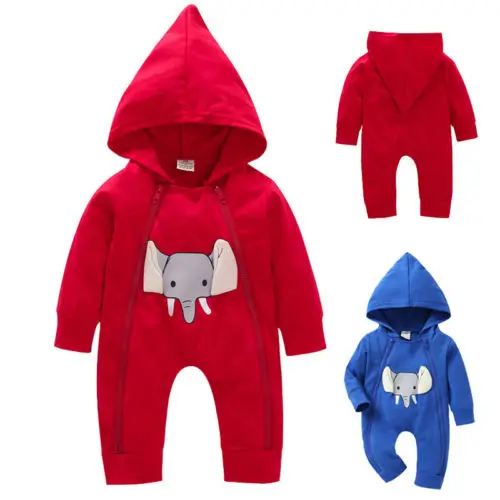 2018 новый стиль для маленьких мальчиков и девочек Комбинезон С Рисунком Слона