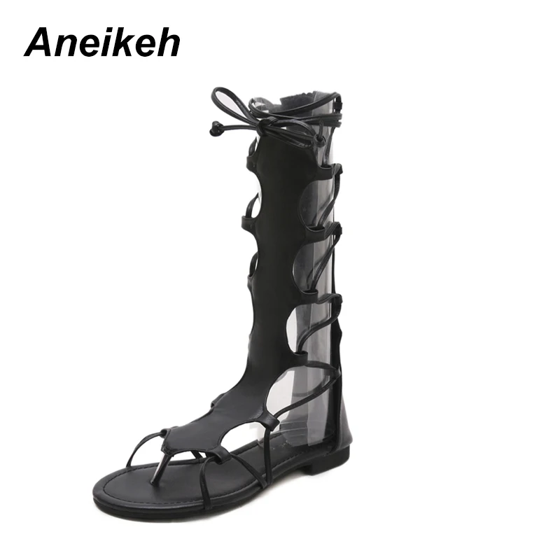 Сандалии Aneikeh 2021 женские босоножки-гладиаторы на плоской подошве с перекрестными
