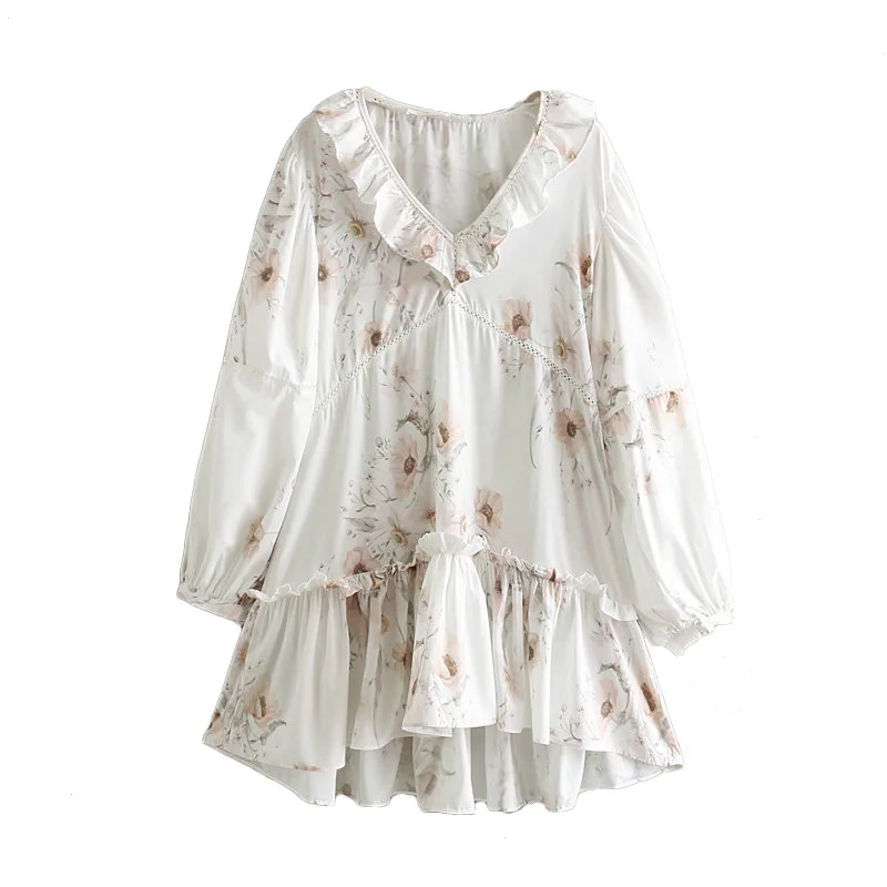 Дворец Стиль Лето Платье с принтом Для женщин Элегантный v-образным вырезом