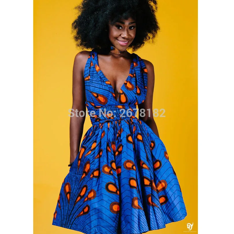 2018 Сексуальная Женская африканская одежда Африка дизайн платье с принтом