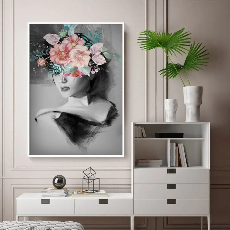Nordic Decoration Home Poster Minimalist Modern Illustration Creative Beauty Flower Painting Modular Canvas Art Wall Pictures | Дом и сад