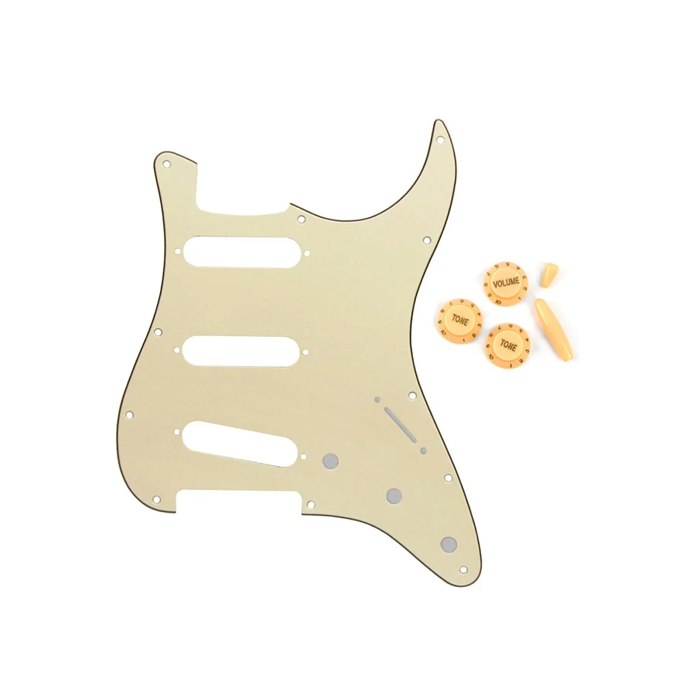 Новый набор из 11 отверстий ST гитарная накладка SSS с гитарными ручками 2T1V 5