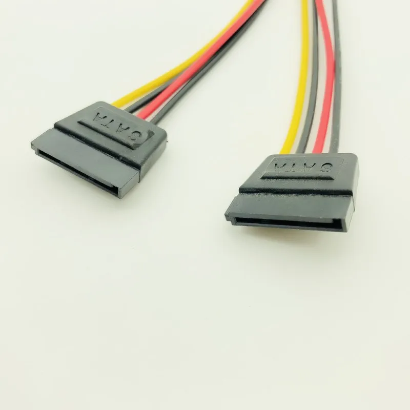 Компьютерные кабели и разъемы Molex 4pin IDE к двойному SATA 15Pin кабель питания Y сплиттер