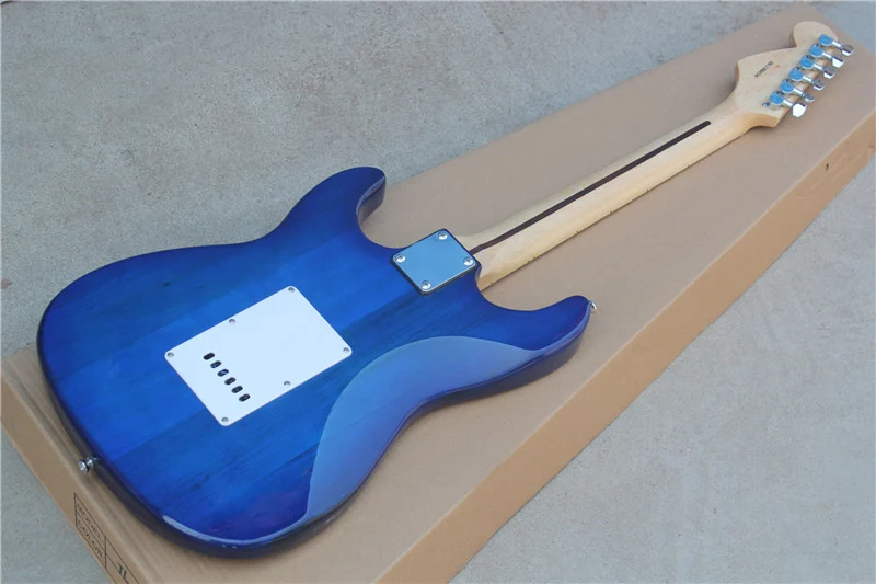 Фабрика магазин синий взрыв грифа ST клен гриф 6 строка Гитары Guitarra|guitarra f|blue