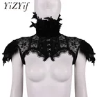 Женское готическое платье в стиле панк с имитацией воротника, кружевное болеро с открытыми плечами, топы в стиле ретро, винтажные костюмы на Хэллоуин и рейв готическом стиле