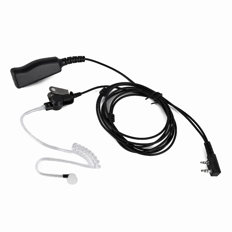 2Pin Earpiece with Waterproof PTT MIC Acoustic Air Tube Headset for KENWOOD QUANSHENG HYT TYT BAOFENG UV-5R two way radio