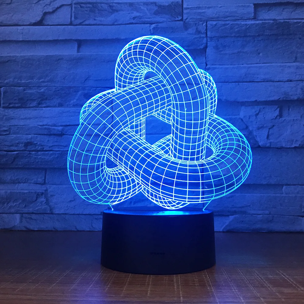 Новинка Подарочная приглушаемая настольная 3d лампа Magic Twist с блокированным узлом