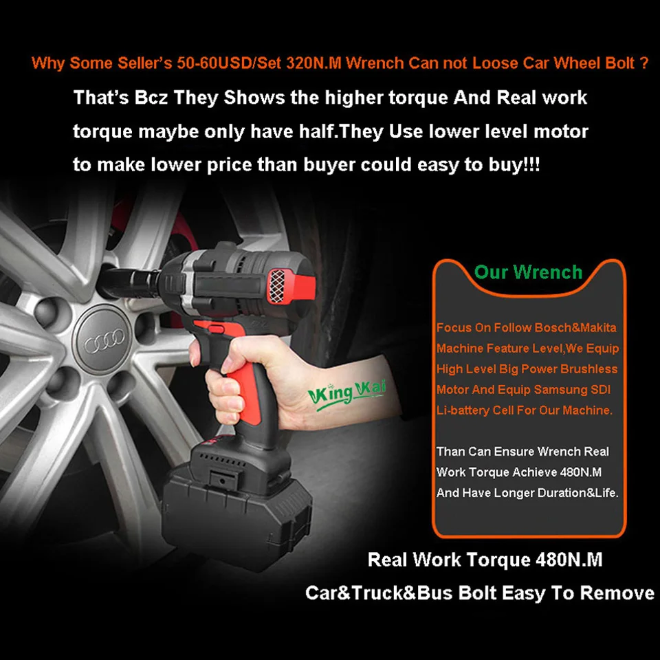 Y 480N/M бесщеточный длинный срок беспроводной 1/" Hilti Электрический Kress Bort электроинструменты Samsung батарея Ударная дрель гаечный ключ
