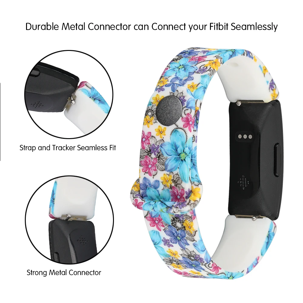 Силиконовый ремешок для Fitbit Inspire HR Flora, цветной смарт-ремешок для Fitbit Inspire/Inspire HR, аксессуары, маленький Ларг