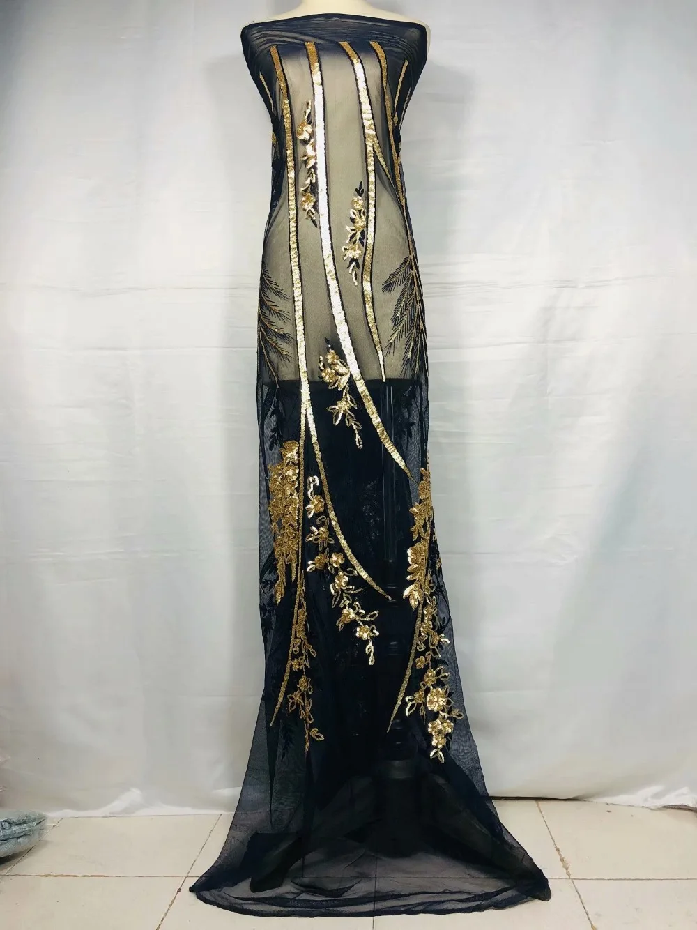 NEW Gorgeous High Quality African Lace Fabric 2019 Latest 3d Wine Gold Sequin Tulle Nigerian With Sequins For Wedding | Дом и сад