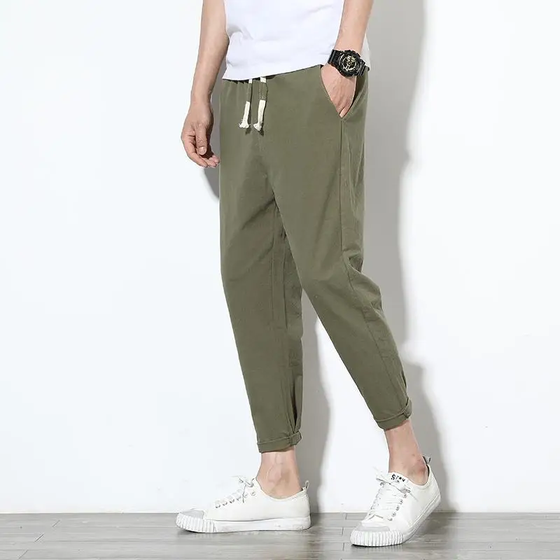 

Korean Style Harem Pants Men Jogger Plus Size 5XL Summer Trousers Calf-Length Haremshose Streetwear Mens Joggers XXXXL