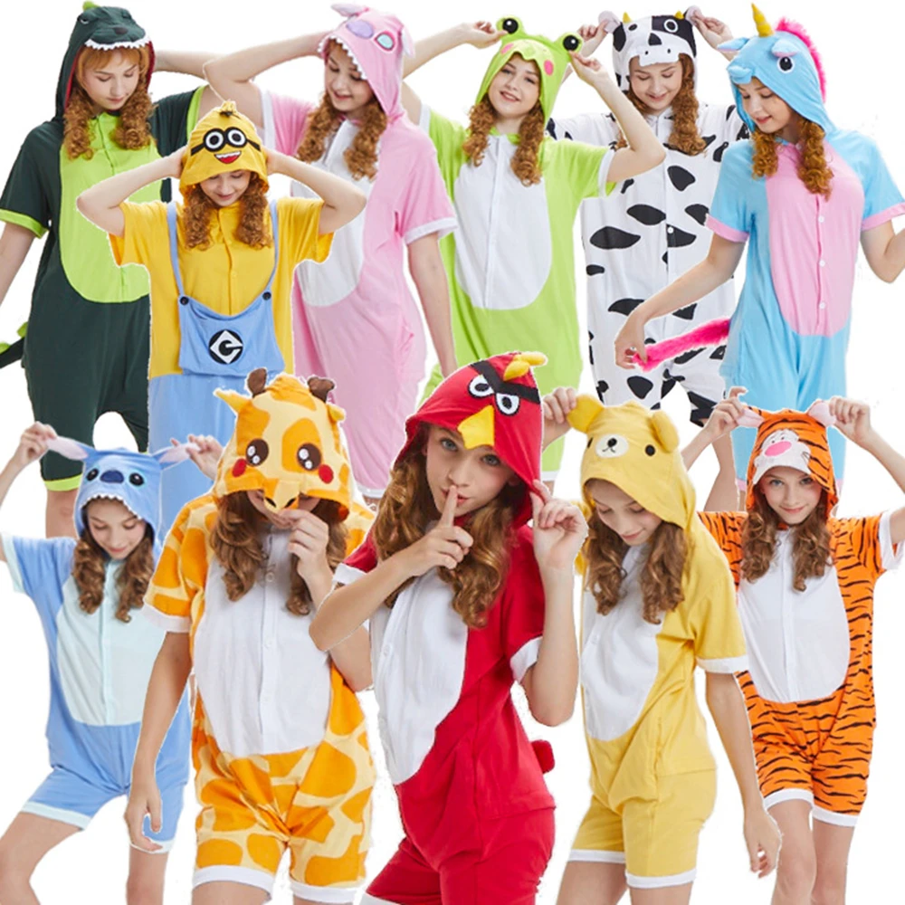 Летние пижамы для взрослых мужчин и женщин с изображением животных свиньи